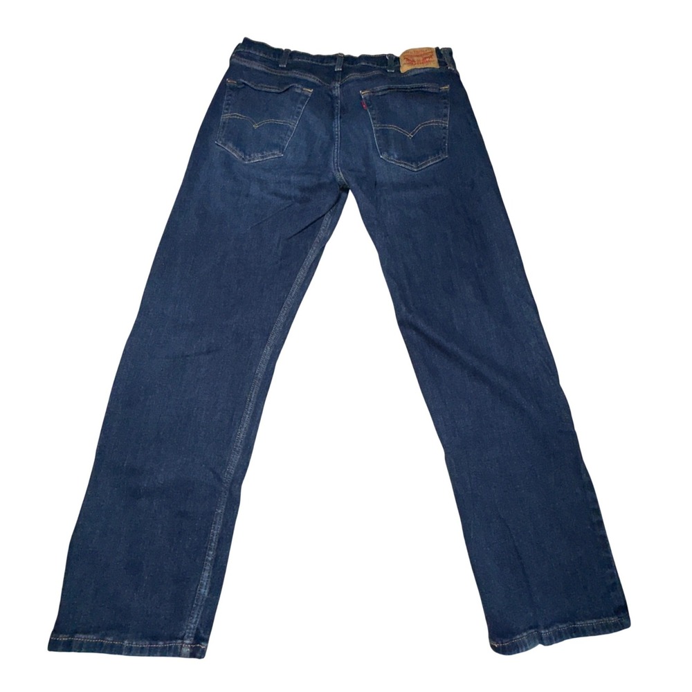 Levi's Jeans Mens 38x29‎ Dark Wash Blue Excellent Straight Leg Stretch Denim - Picture 2 of 12